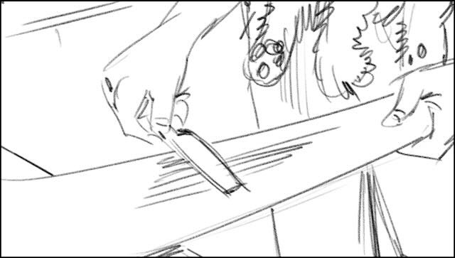  And, of course, for the :30, an optional ending where we’d CUT to a CLOSE-UP of the BARBER’S HANDS, running a STRAIGHT EDGE RAZOR along a RAZOR STROP.   Barber:  (off-camera)  “Okay!…    