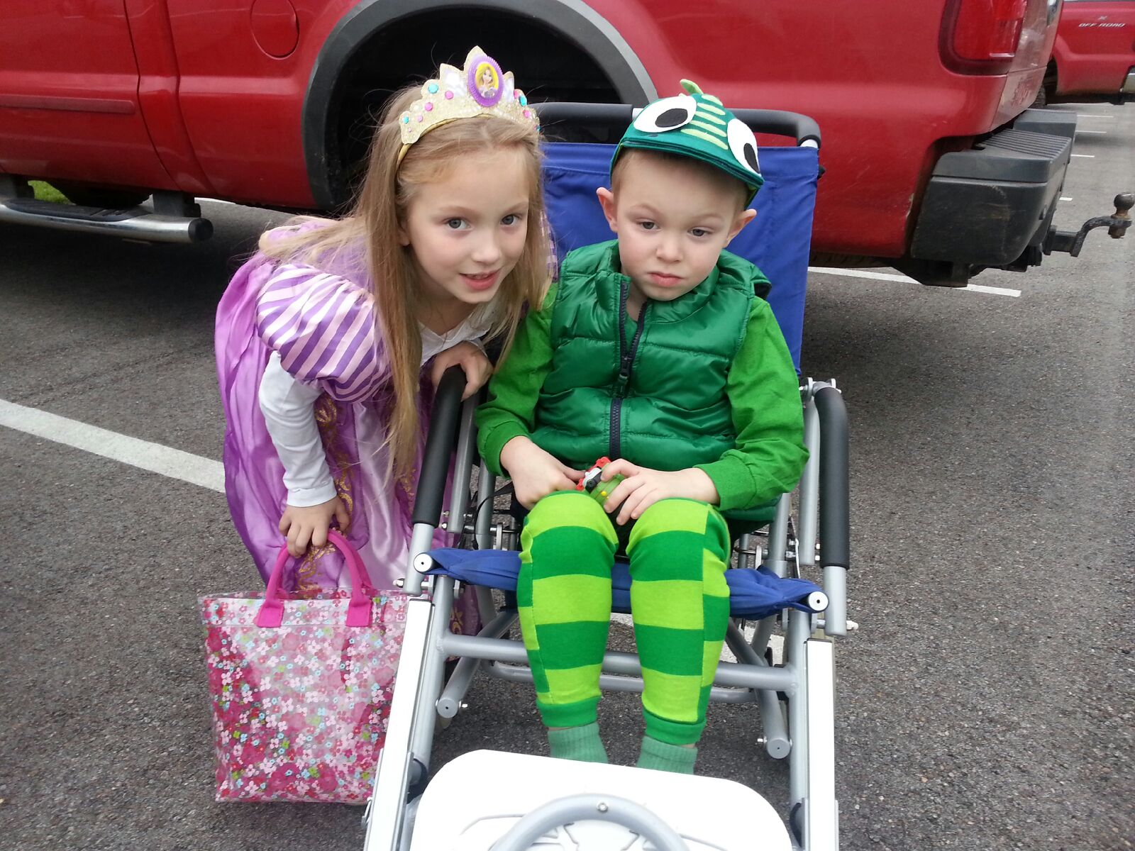 Arriving at Fall Fest! Ezra was...thrilled. Lol!