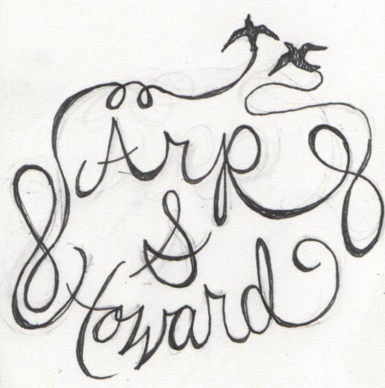 This was the first of several sketches on paper. The original copy included the option of a plus sign or an ampersand.