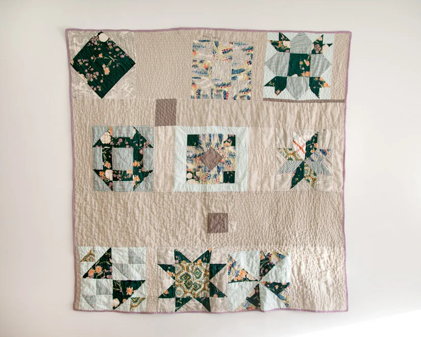 Anna + Eli's Wedding Quilt , machine pieced and hand quilted. 2012