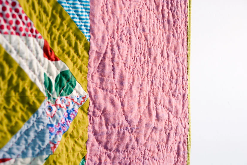 Lattice Quilt (detail), machine pieced and hand quilted. 2010