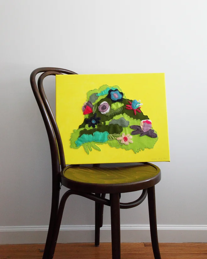 Felt applique on canvas in collaboration with Tim Lahan . (detail)