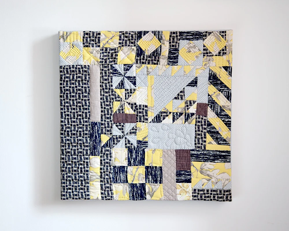 Scraps V.1, hand pieced and quilted. 2013