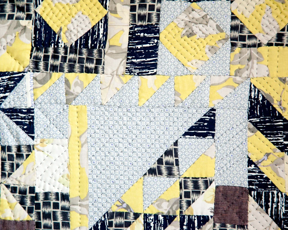 Scraps V.1 (detail), hand pieced and quilted. 2013