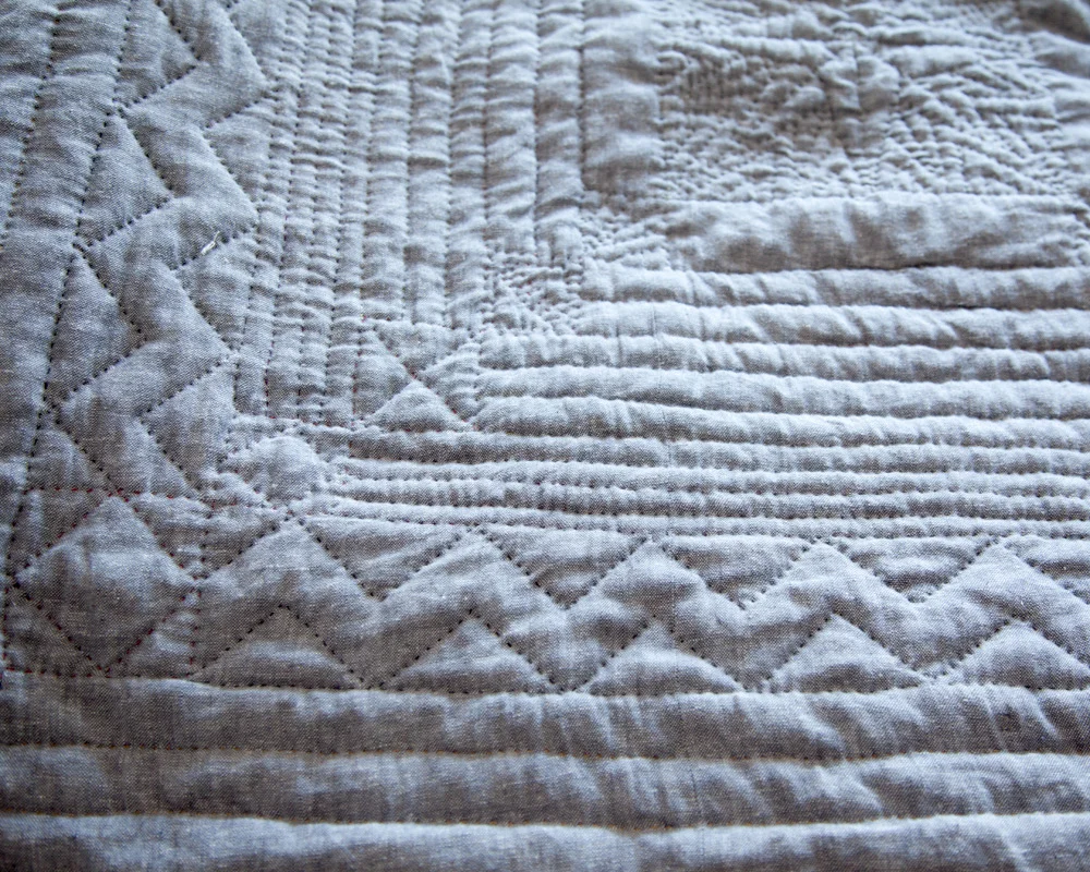 Medallion Quilt (detail) , hand pieced and hand quilted. 90"x90", 2013.