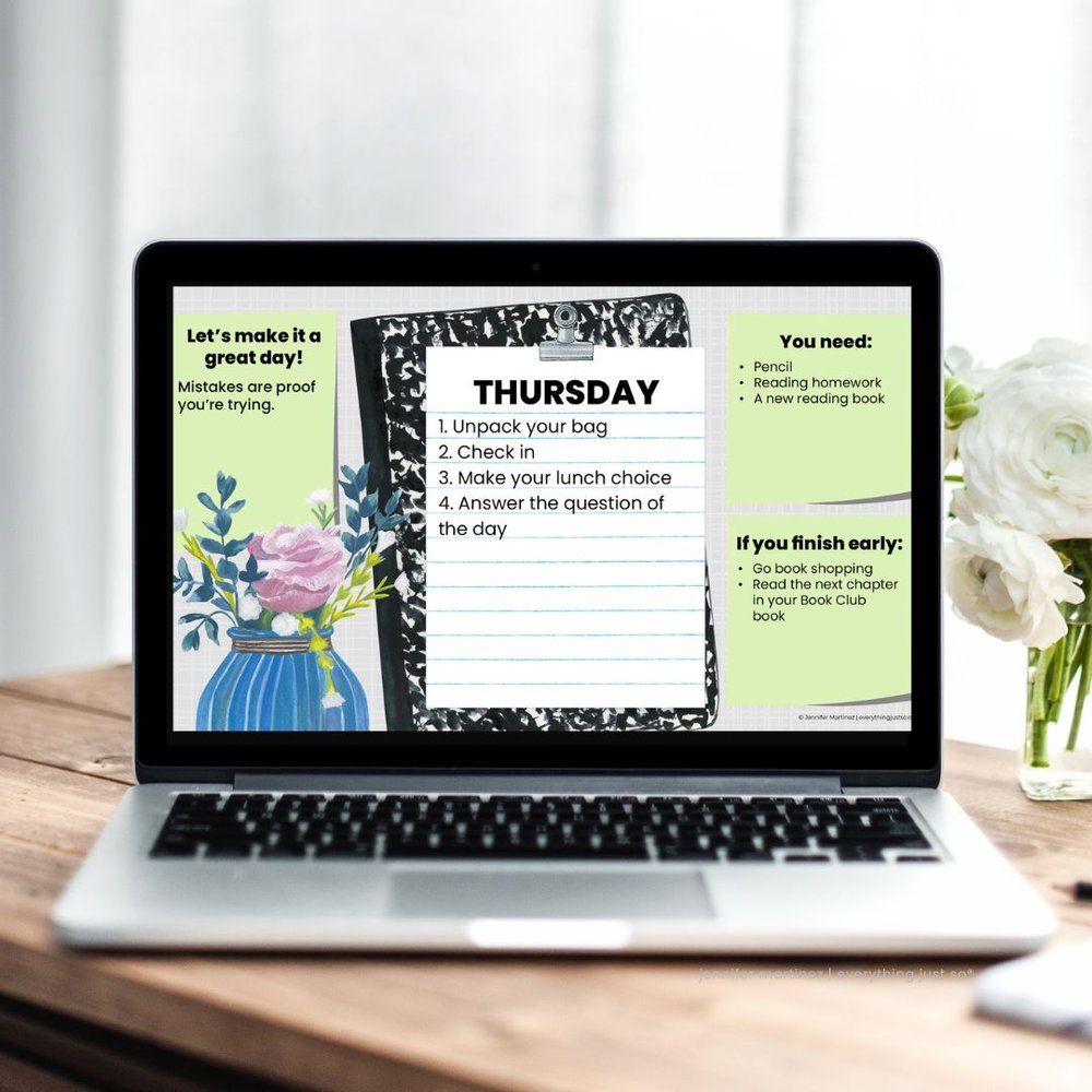 Daily Agenda Slides Flowers In A Vase theme