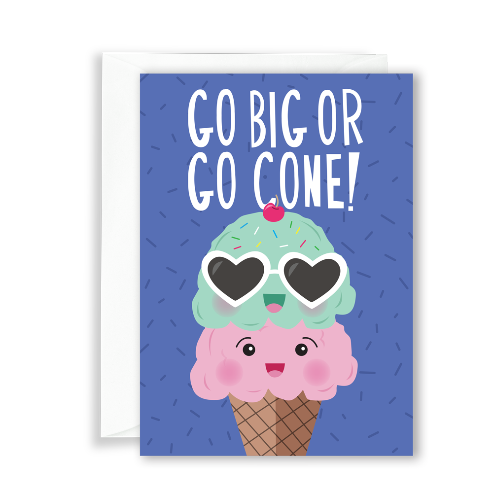 Go Big or Go Cone Card — Emily Dumas Illustration