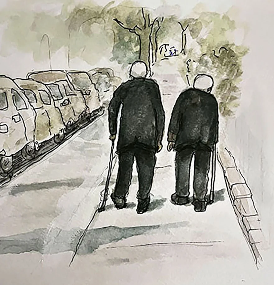 Two old friends, morning walk