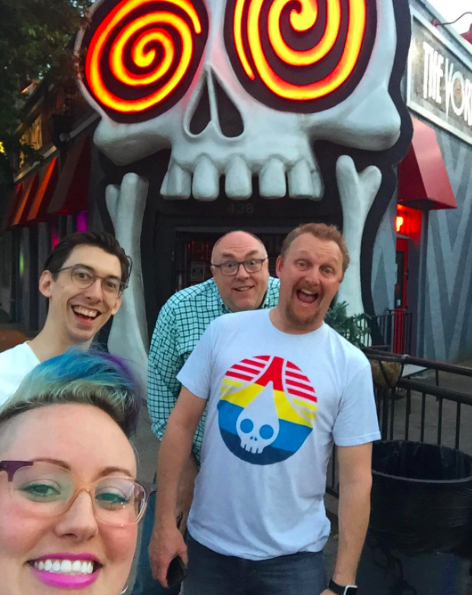 Me + My Colleagues at the Skull Entrance to a Bar