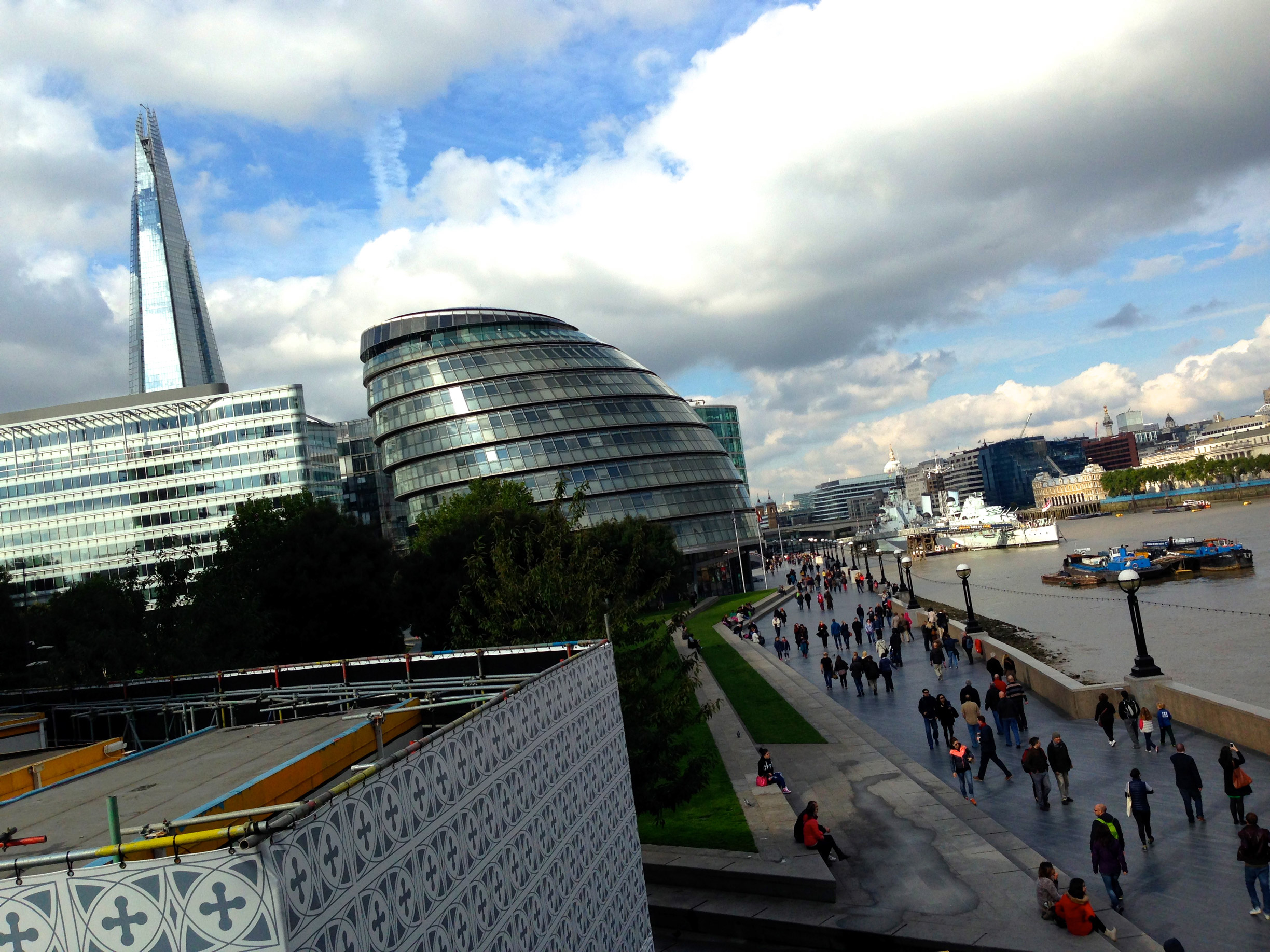 The Shard (tallest building in Europe) and the Mayors office (weird bulb building)