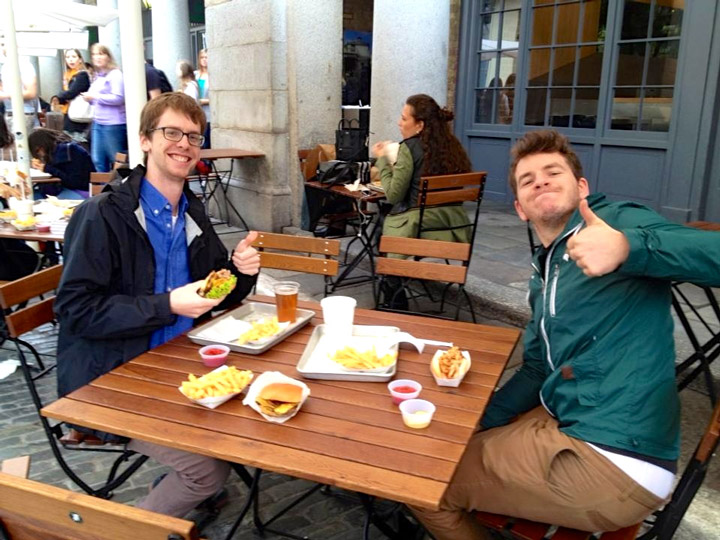 Nick and I eating Shake Shack!