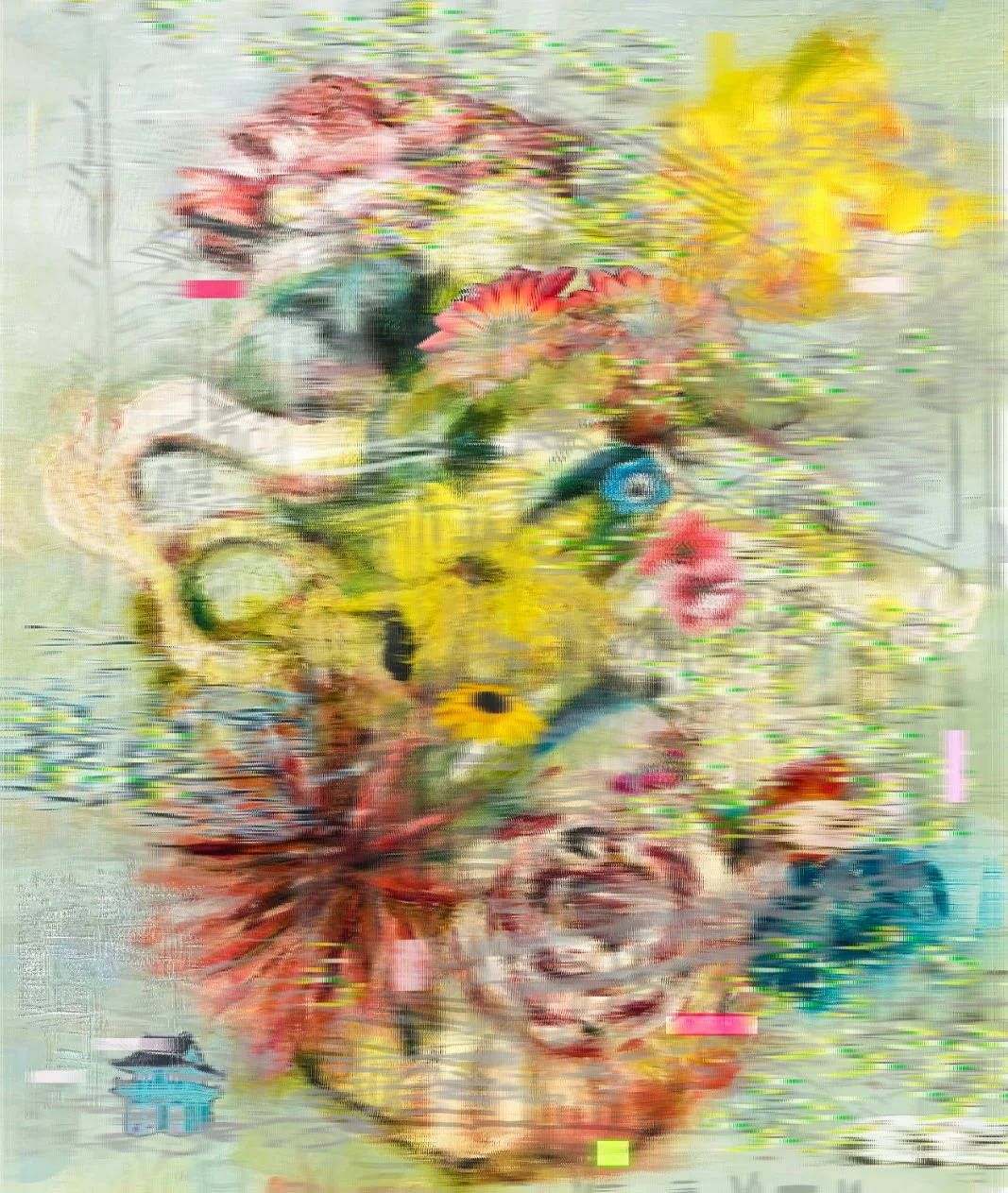 Porcelain Flowers with Buildings