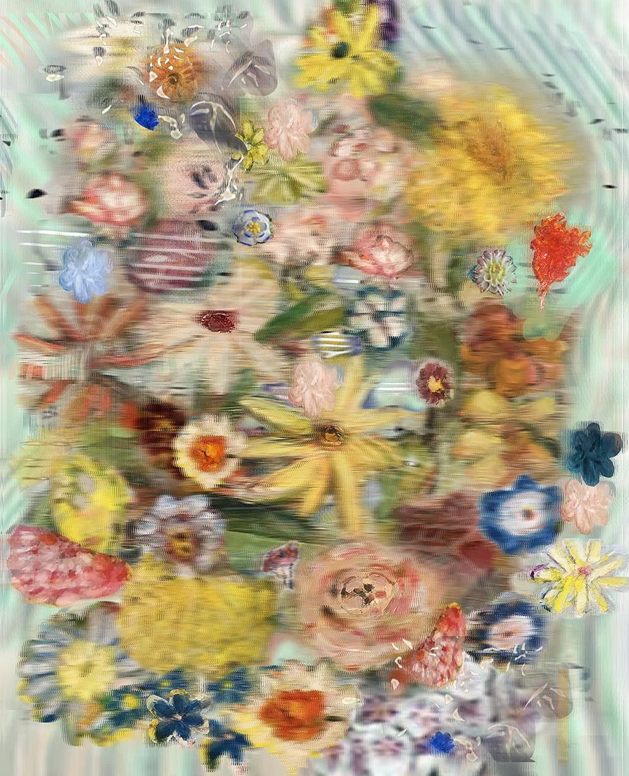 Porcelain Flowers with Wave