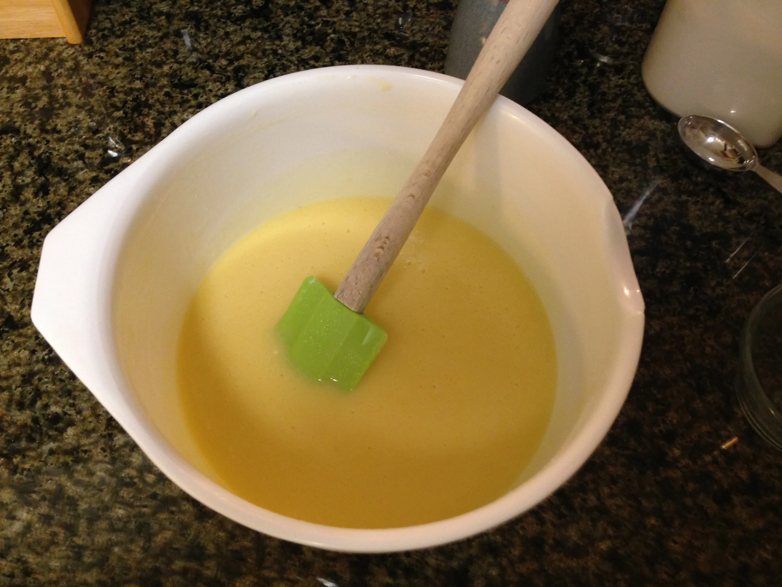 As soon as I added the lemon juice the batter smelled so good.