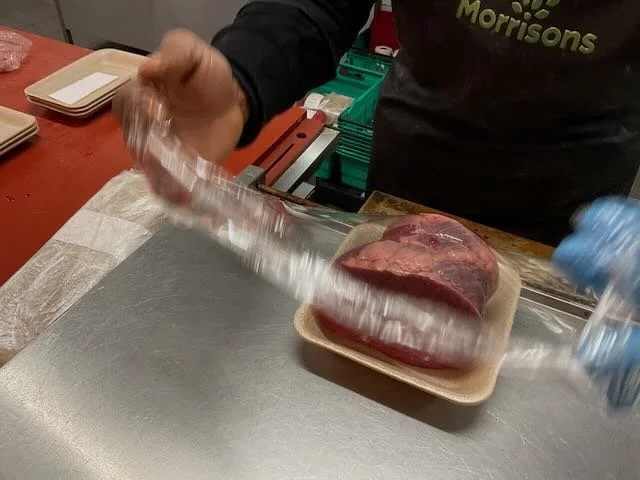  …to three STEAKS being PROFESSIONALLY WRAPPED by our BUTCHER.   