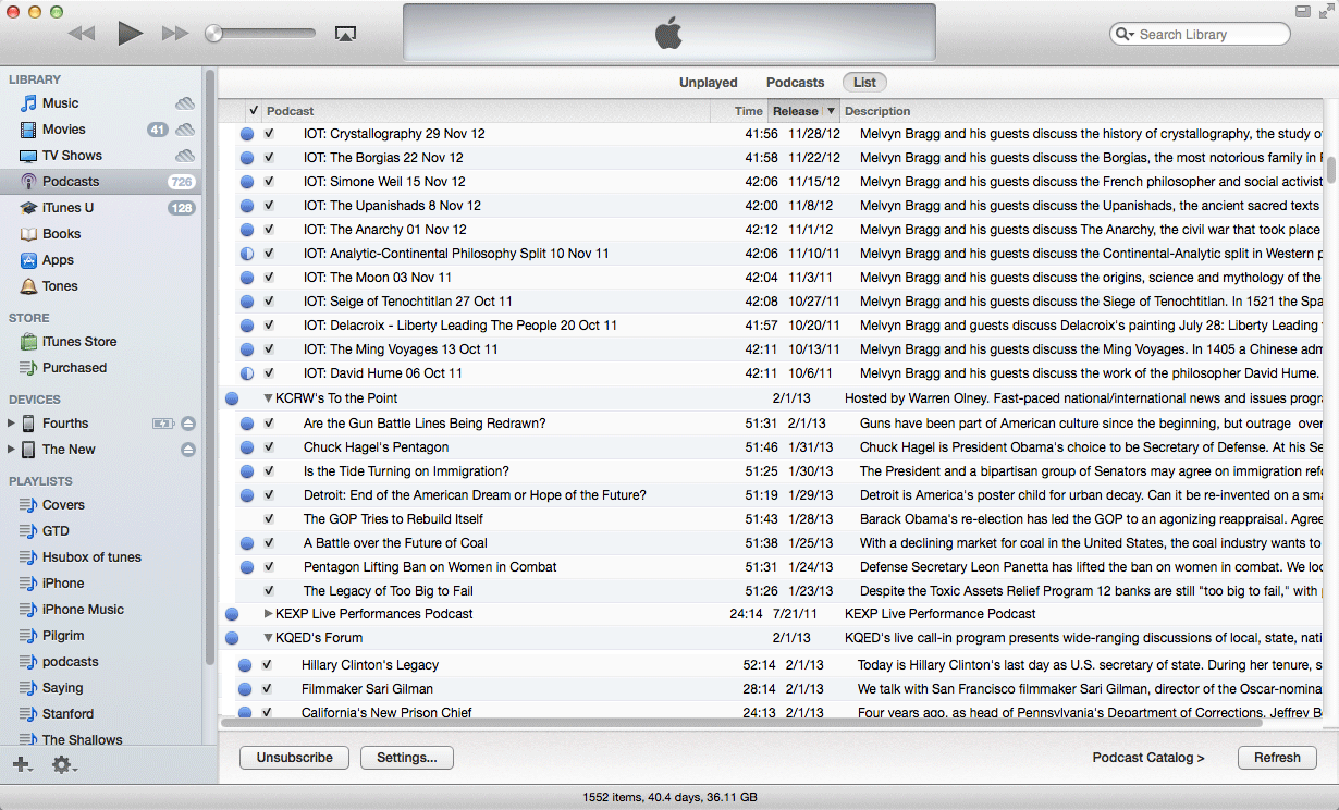 Indented iTunes List View