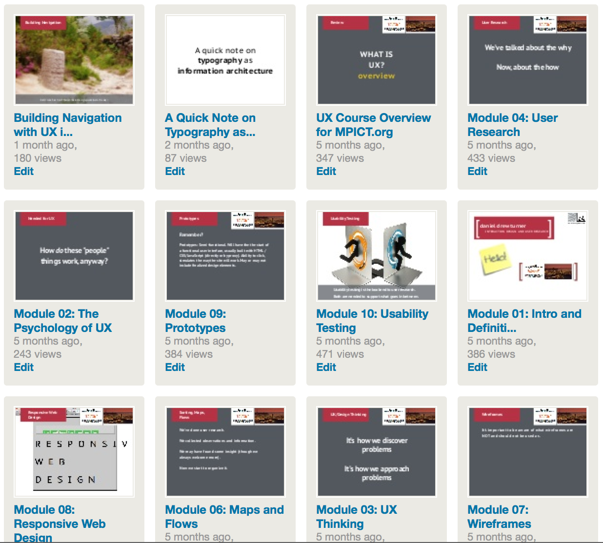 Presentations and lecture slides on SlideShare