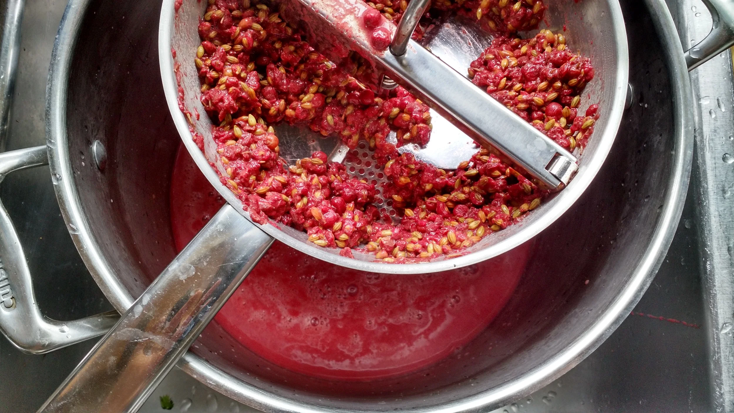 Food milling to remove seeds.