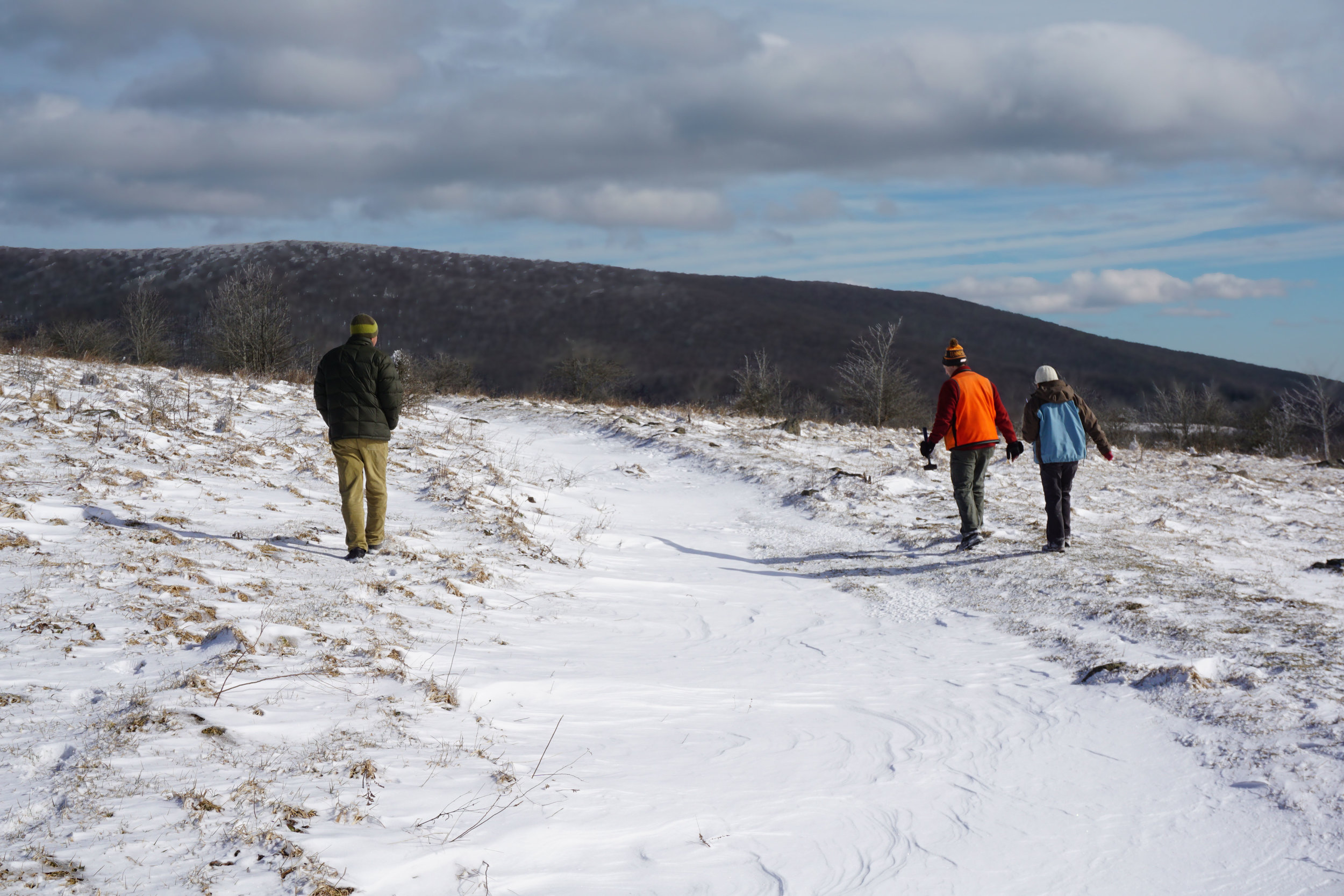 The Appalachian Trail under a blanket of drifted snow.