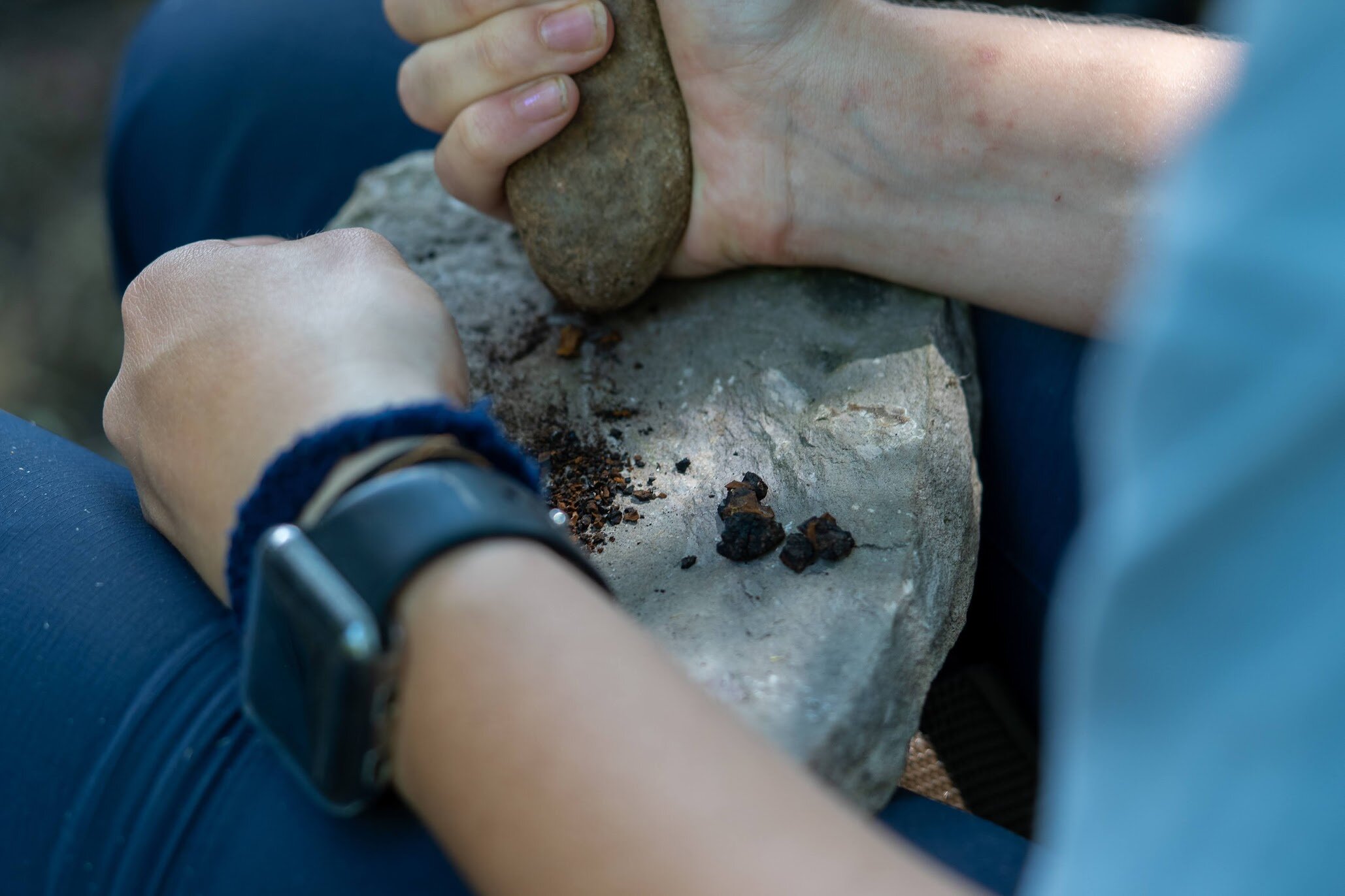 Crushing chaga for tea