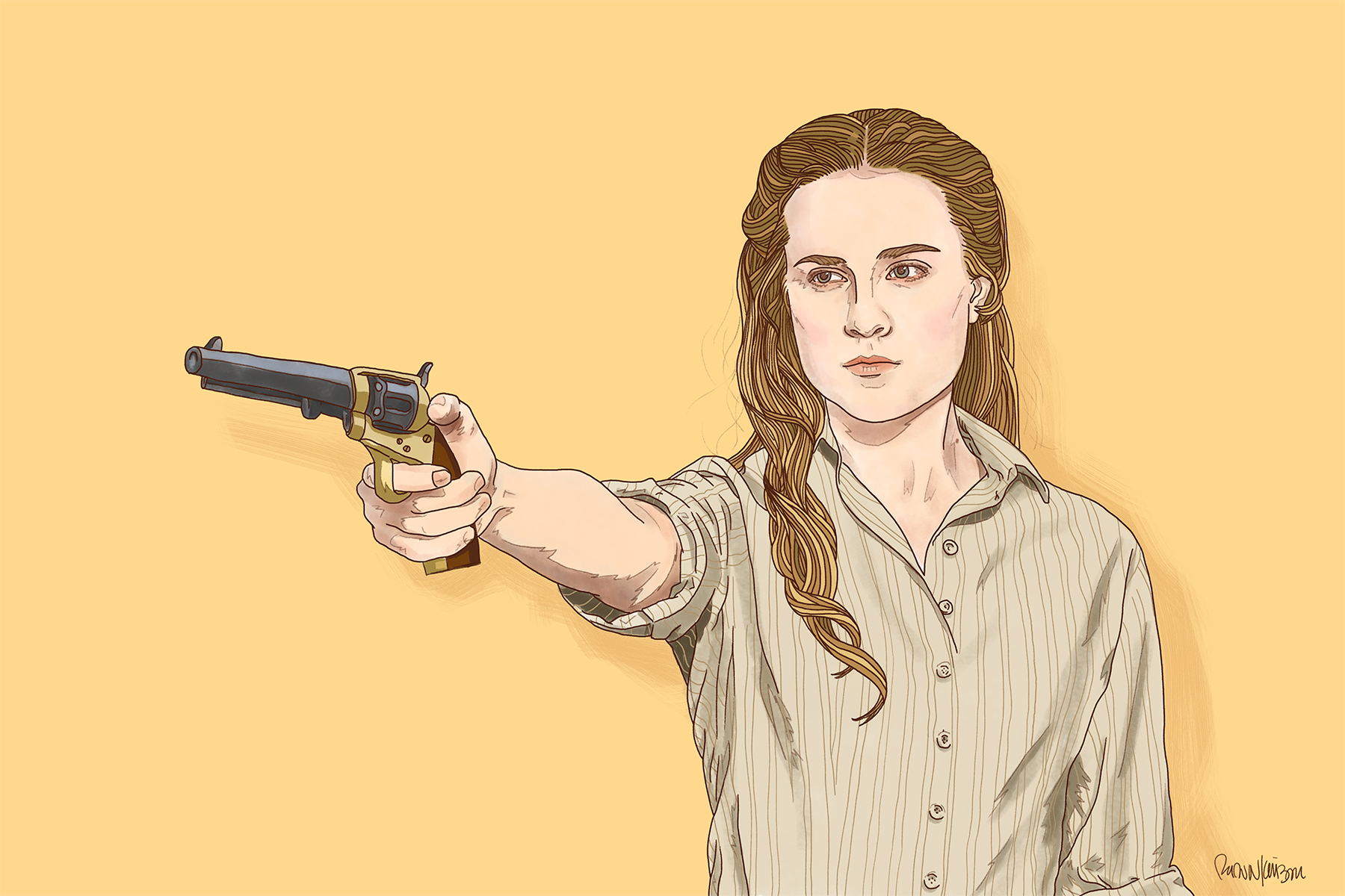 Dolores Abernathy — Self-initiated illustration of Evan Rachel Wood from HBO's Westworld