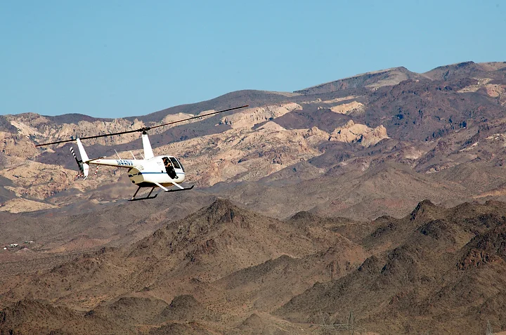  The team's helicopter flies overhead, capturing video of the race truck.&nbsp; 