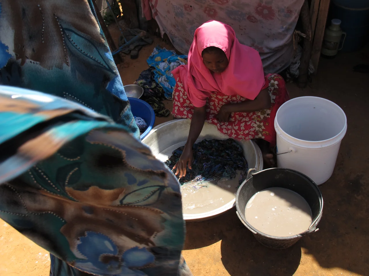 Laundry. Howl Wadaag IDP camp, Mogadishu, Somalia. August 2011.