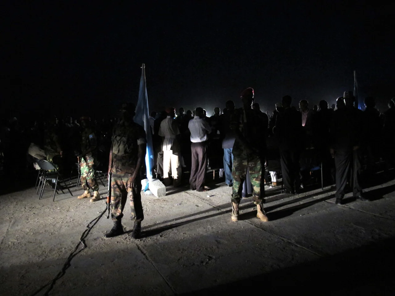 Parliamentary inauguration. Aden Adde International Airport carpark, Mogadishu, Somalia. August 2012.