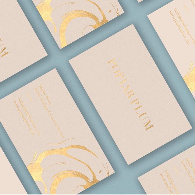 POPLAR PLUM | Studio Rosely⠀
⠀
One of the perks of what I do is getting to work with stellar clients. It was a joy to develop the logo suite and business cards for @poplarplumcommunication ✨⠀
⠀
#graphicdesign #identity #goldfoil