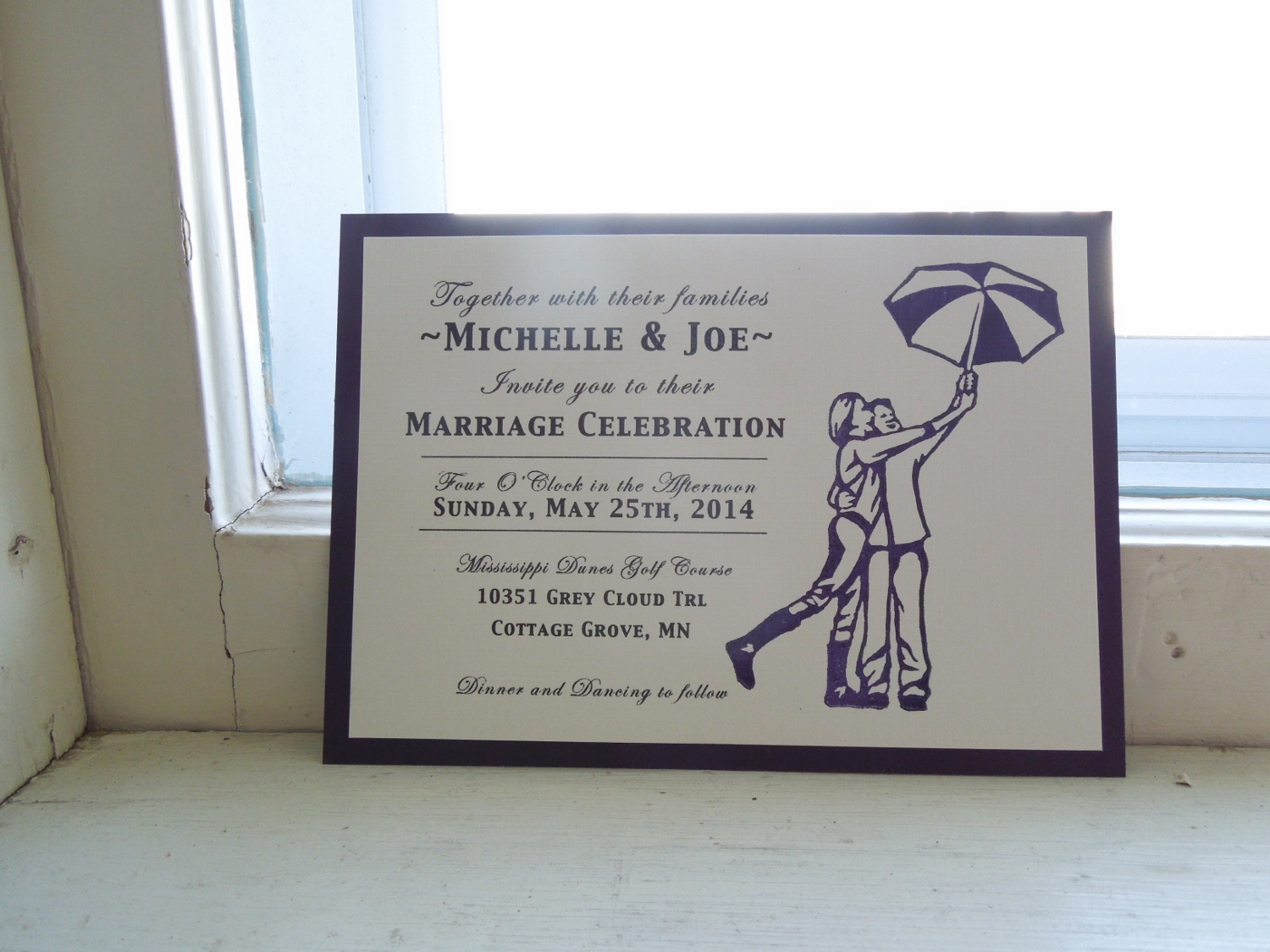 Custom Hand-printed Wedding Invite