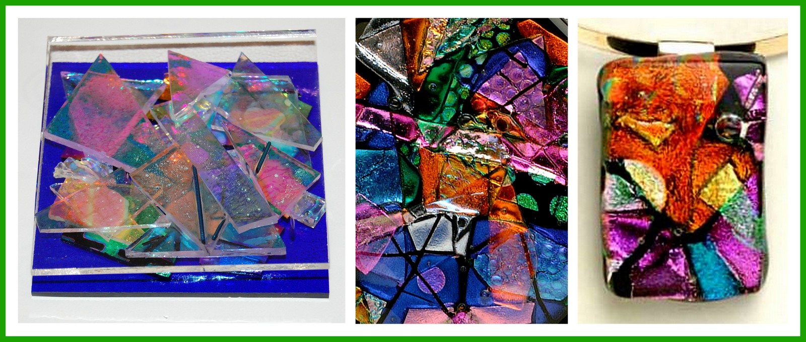 STEPS IN THE MAKING OF A DICHROIC ICE PENDANT