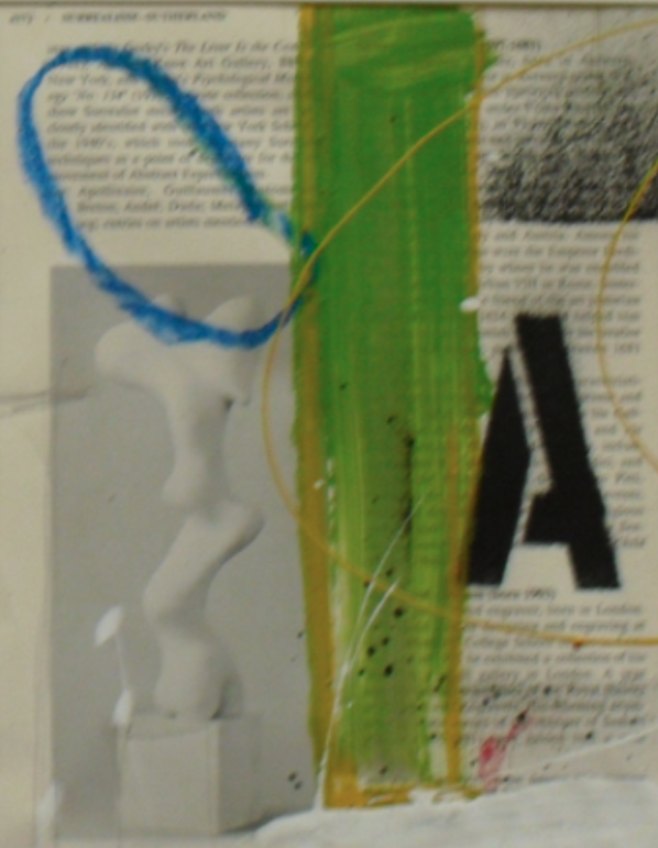 A / mixed media on paper / matted and framed 20" x 20" / available