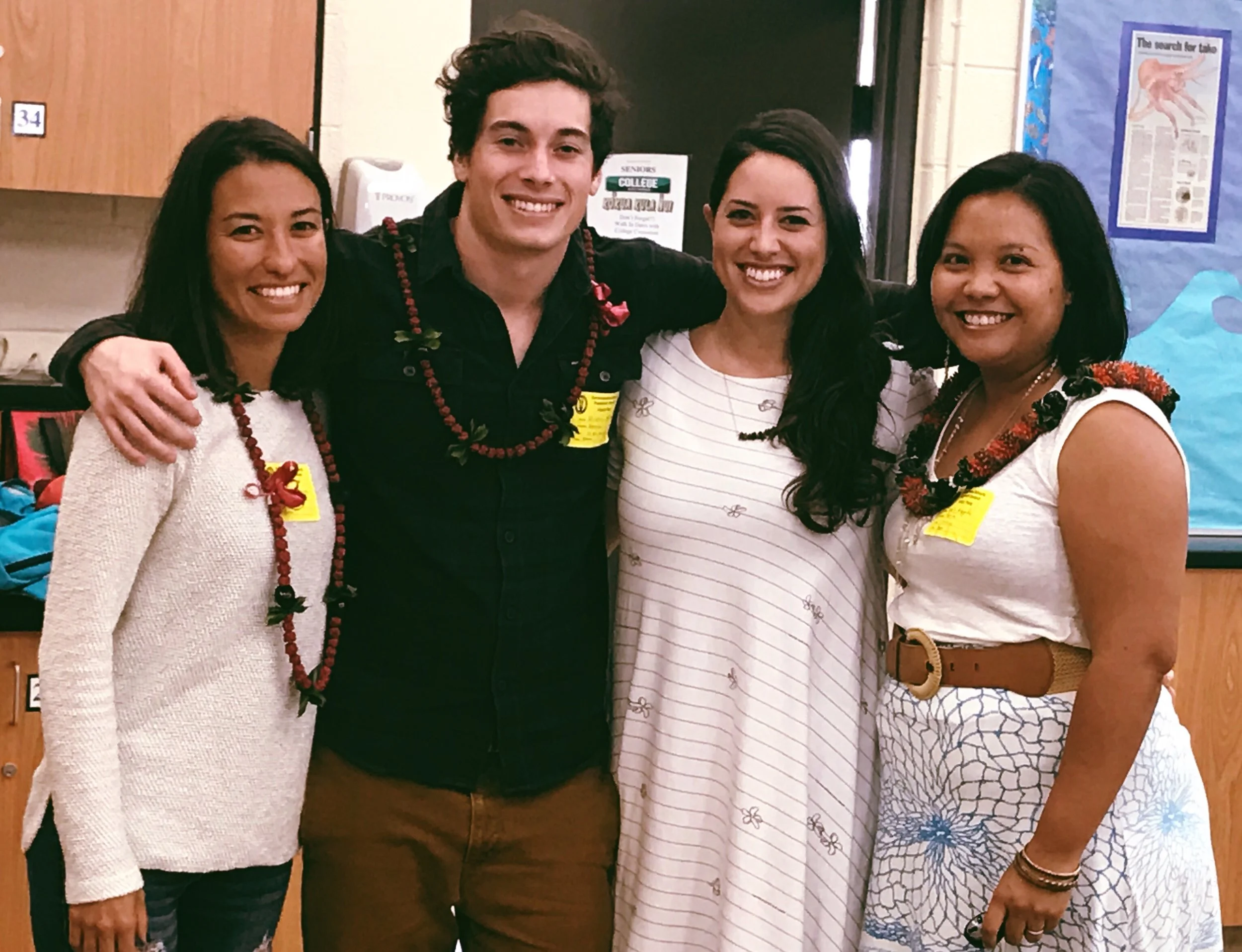 L to R: Haunani Kane (Geology & Geophysics), Kristin McDonald (UH undergrad), Bethany Kimokeo (KS kumu), Rosie