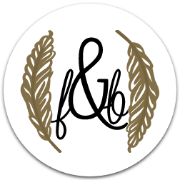  feather&blush logo, designed by yours truly.