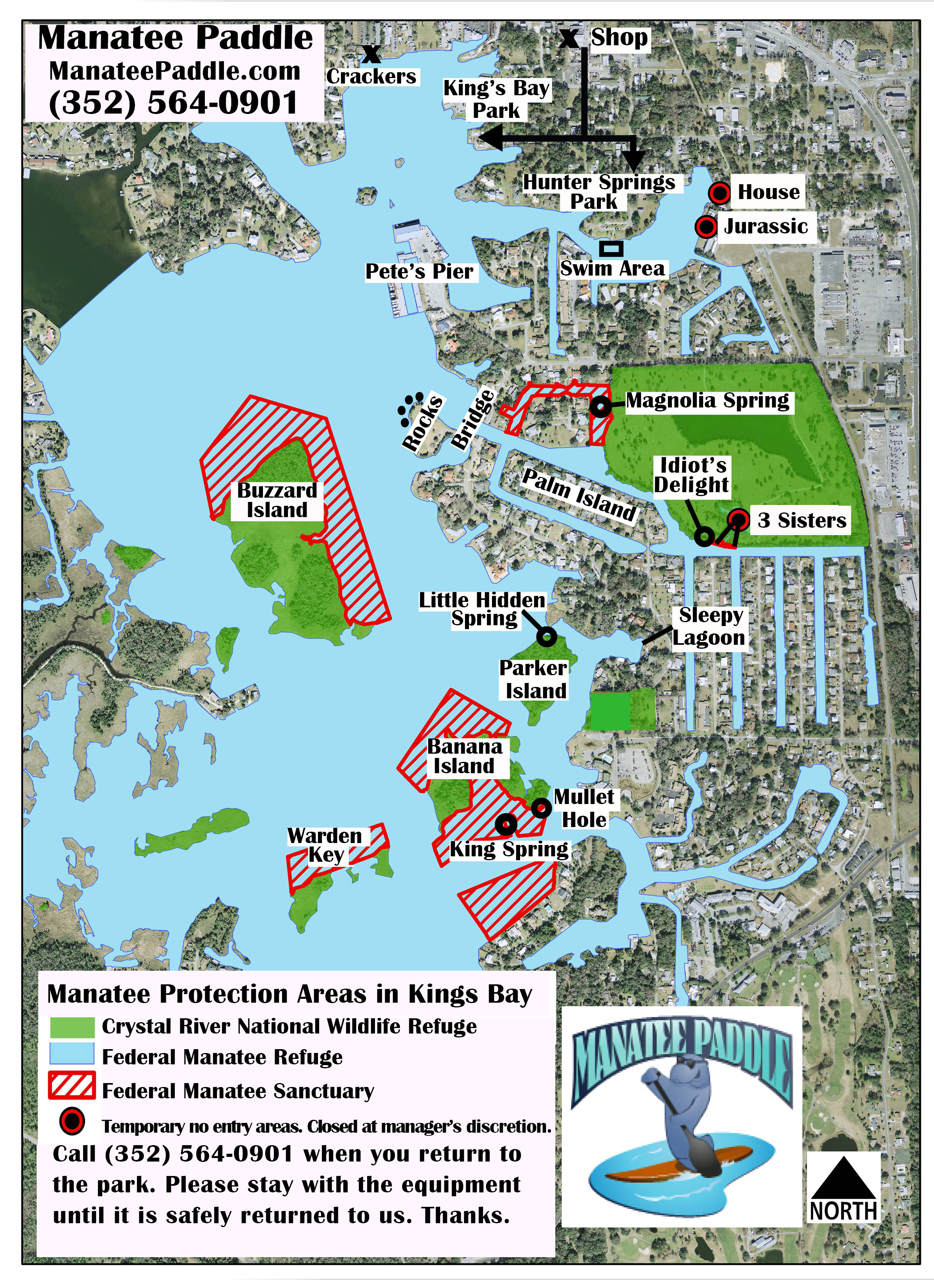 King S Bay Map Paddleboard Kayak And Swim With A Manatee In