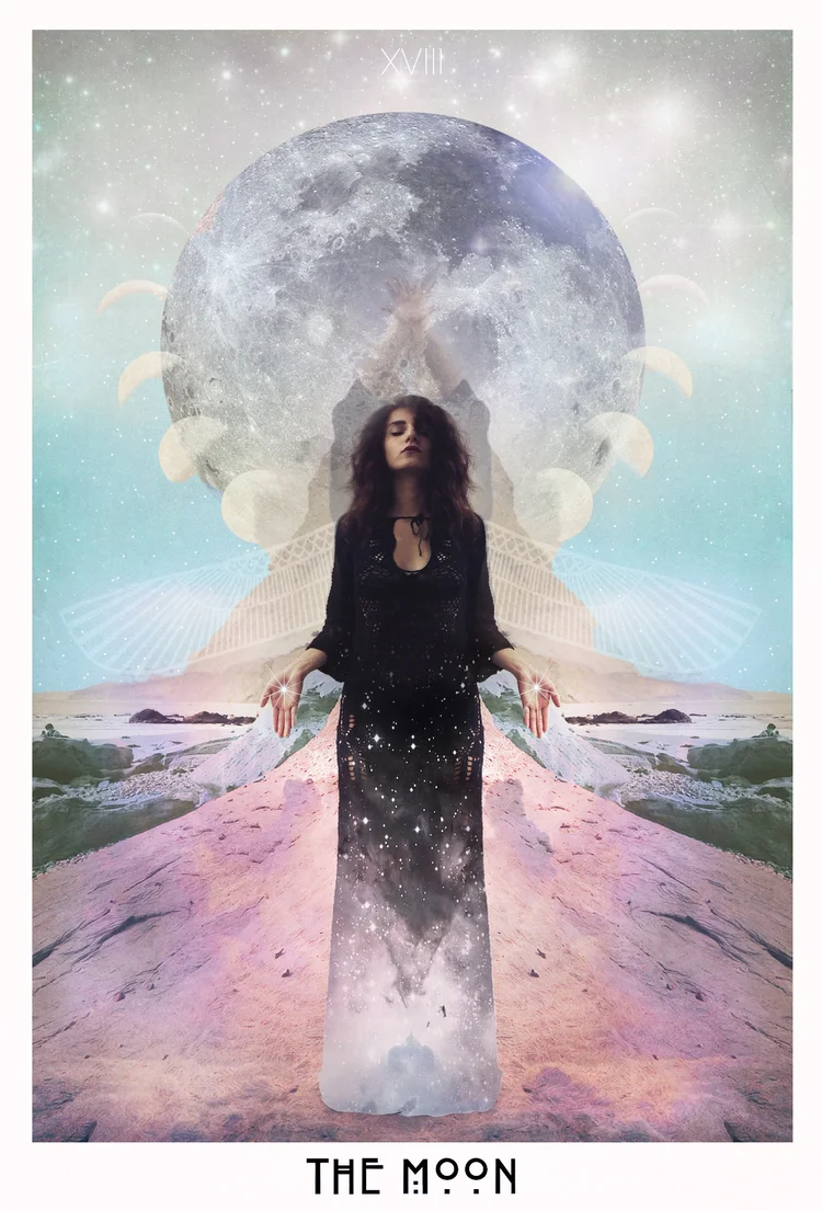 Beautiful moon card from Starchild Tarot's deck.