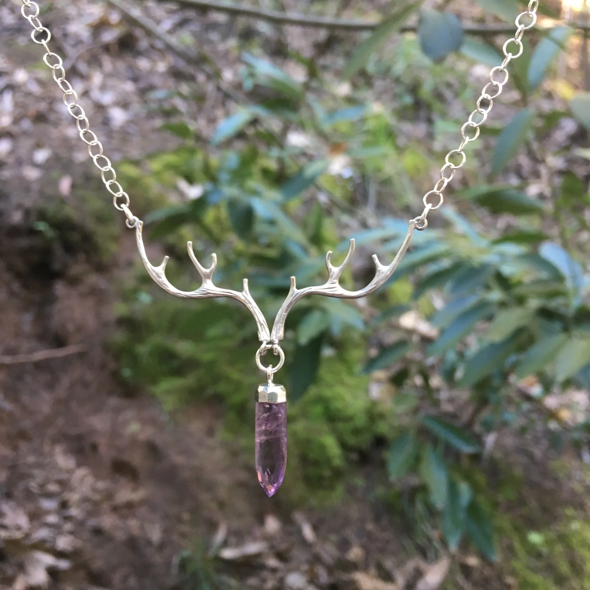 Forest's Heart Necklace with Amethyst