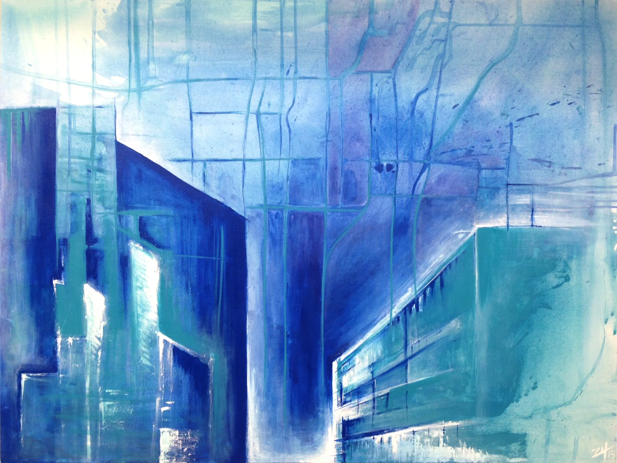 "Downtown". 3'x4'