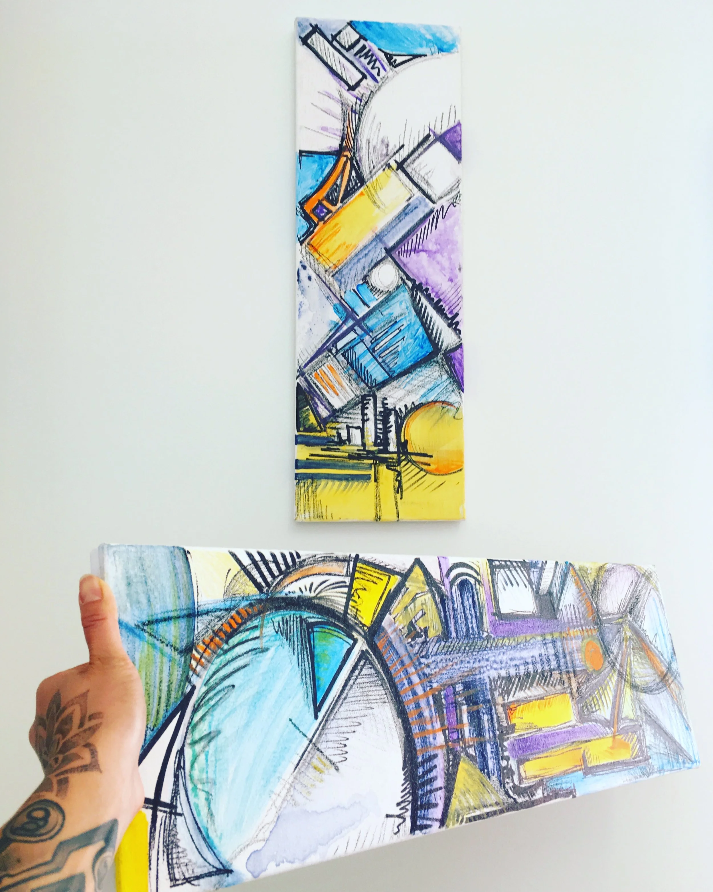 "Plan I" + "Plan II". 8"x24"