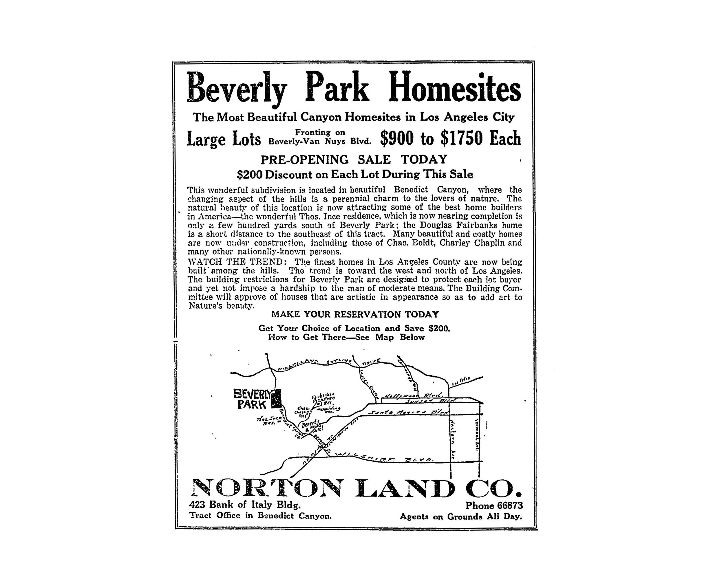 Beverly Park Homesites - "The Building Committee will approve of houses that are artistic in appearance so as to add to the Nature's beauty"