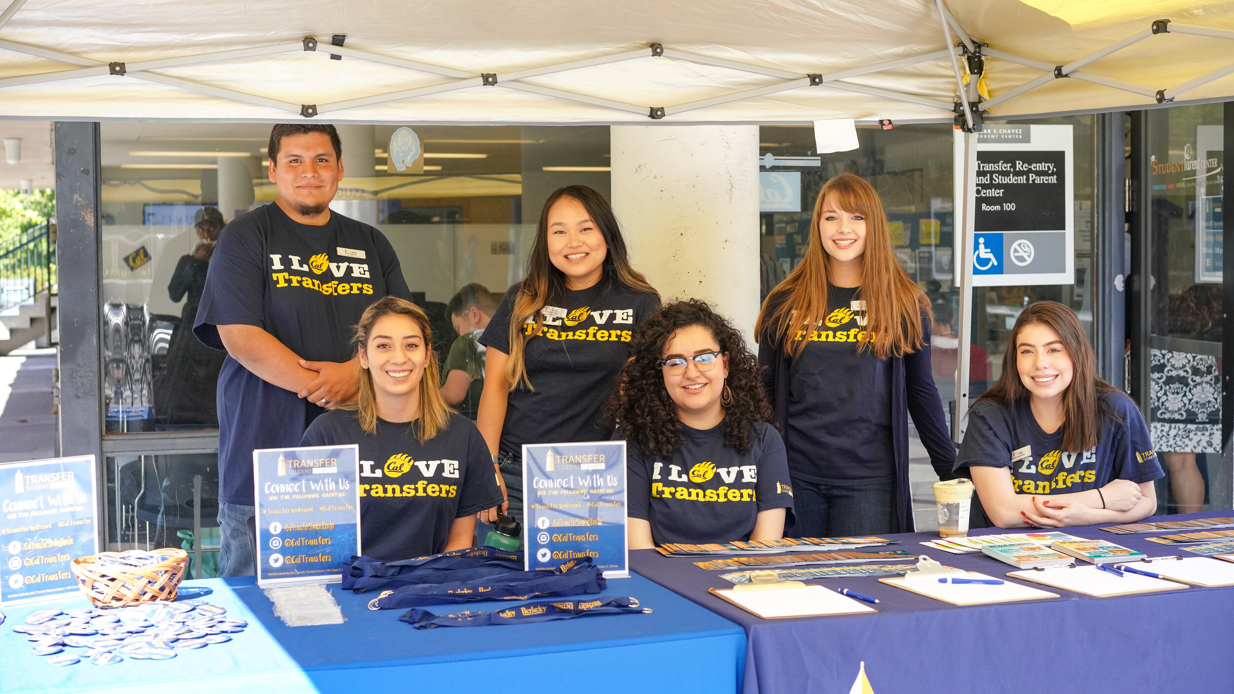 Six UC Berkeley CE3 staff sitting together during a transfer event