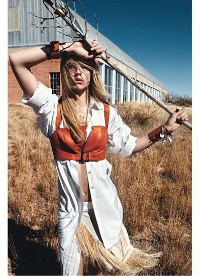 W MAGAZINE FEBRUARY 2010 RAQUEL ZIMMERMAN SHOT BY MARIO SORRENTI STYLED BY CAMILA NICKERSON - LEATHER CUFF BY A. JASON ROSS