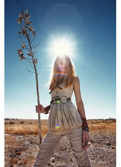 W MAGAZINE FEBRUARY 2010 RAQUEL ZIMMERMAN SHOT BY MARIO SORRENTI STYLED BY CAMILA NICKERSON - LEATHER CUFF BY A. JASON ROSS