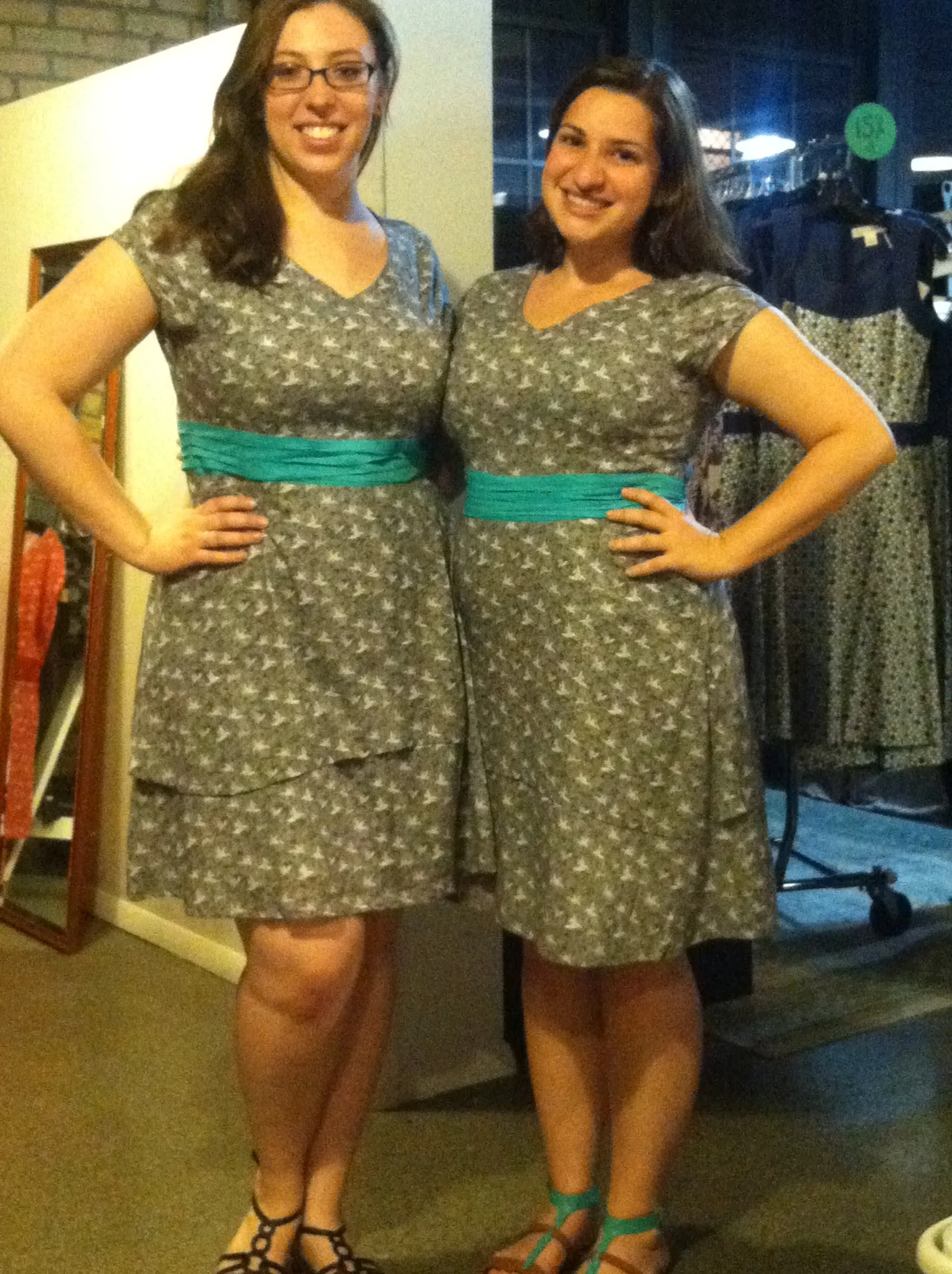 Rebecca Spooner and Shifra Whiteman dressed to the nines in Mata Traders.