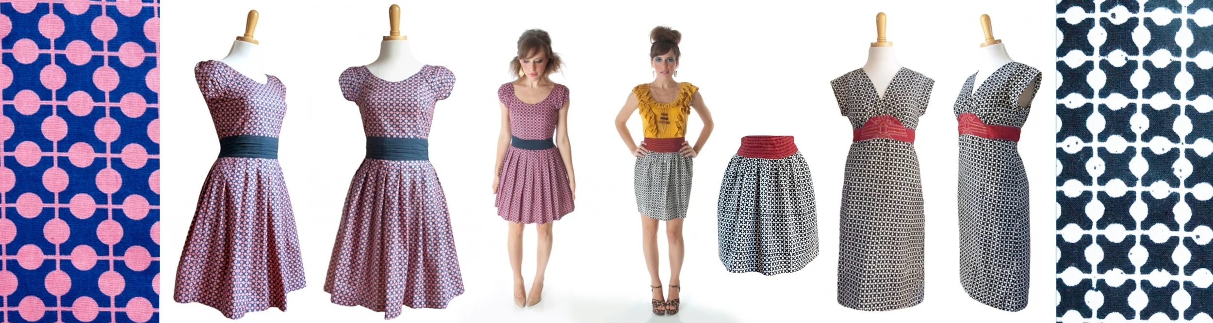 Korean Dots Print. Textile design by Shifra Whiteman. Garments by Mata Traders.