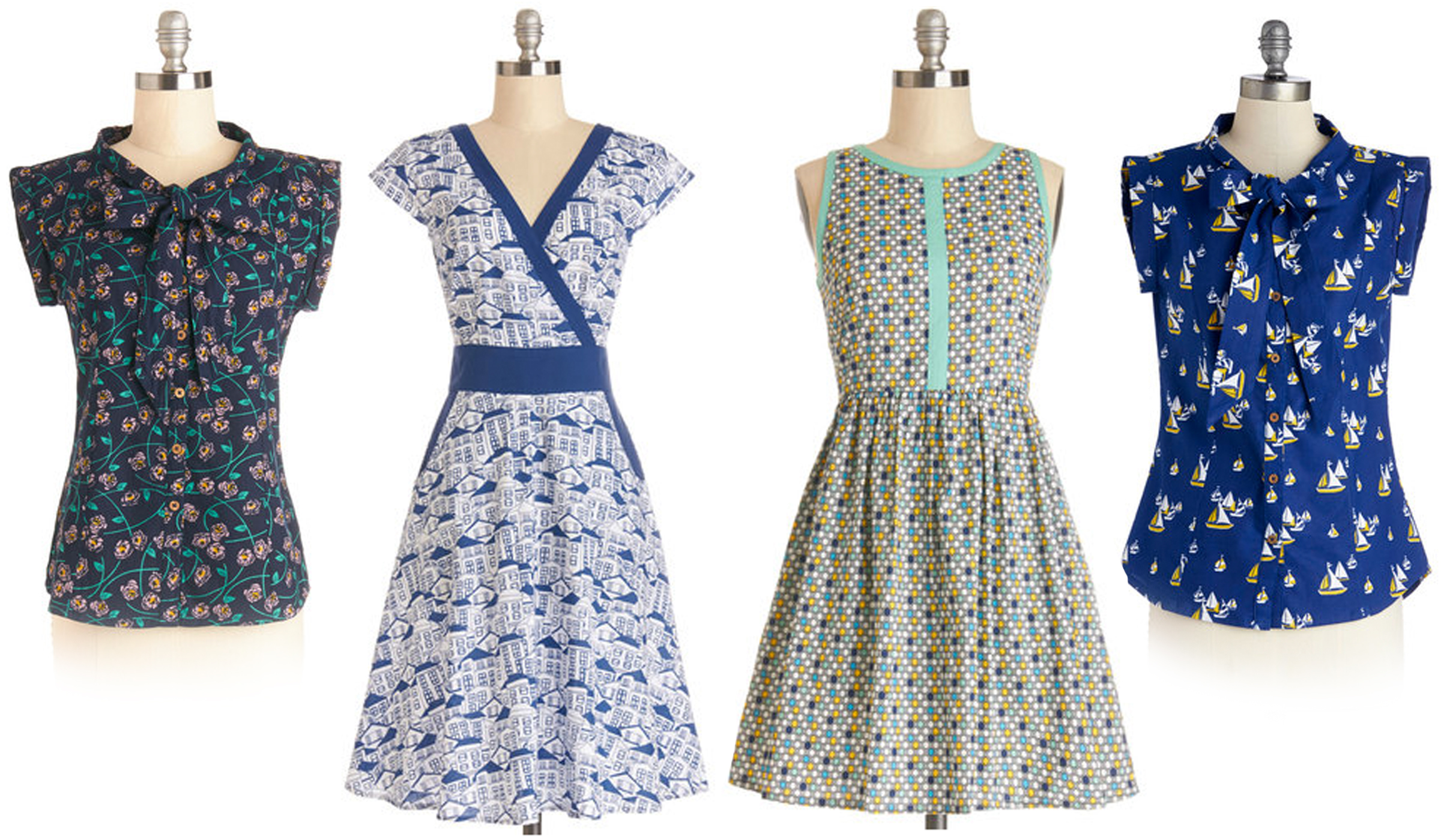Textile designs by Shifra Whiteman. Garments by Mata Traders. Sold through ModCloth. 