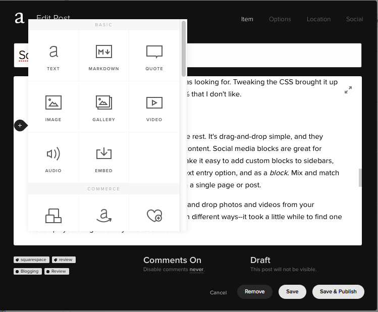 Content blocks make it easy to put together interesting content
