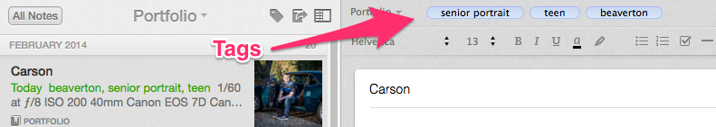 Organize your image notes using tags