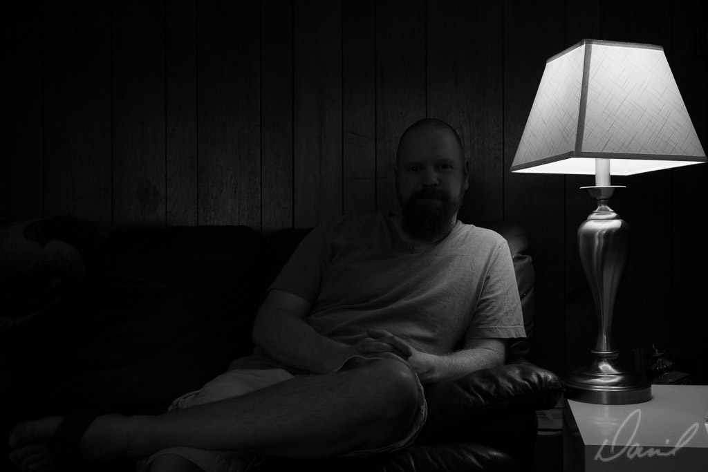 1/50th at ƒ/4 ISO 400 This lamp doesn't put out enough light to be effective.