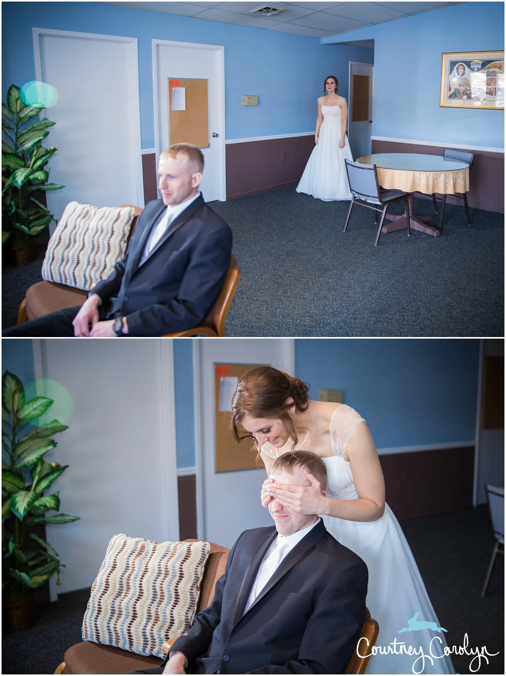 I had to contain a laugh when Brooke placed - or should I say smacked - her hands over Ben's eyes during the first look, although Ben didn't seem to mind.